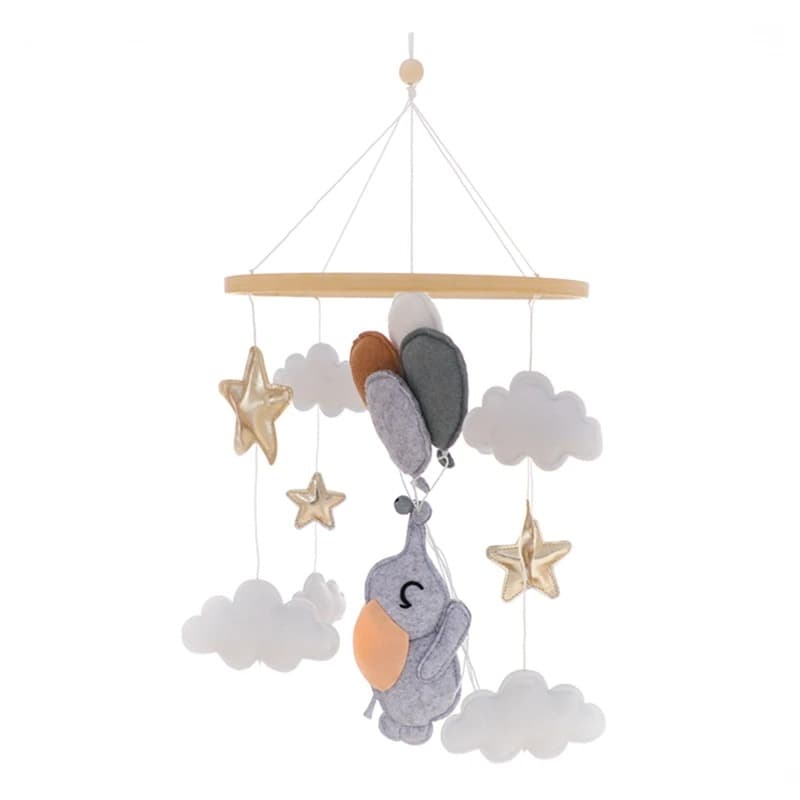 Nordic Style Balloon Elephant Felt Bed Bell 6