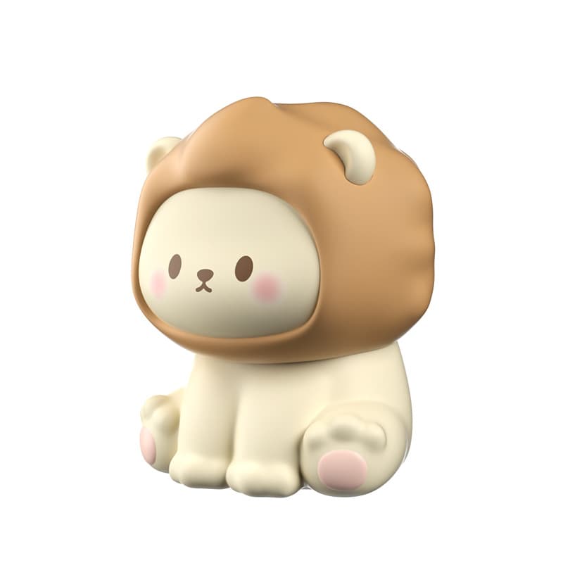 Cute Lion Night Light Rechargeable - 3 Level Dimmable Silicone Bedside Lamp 6