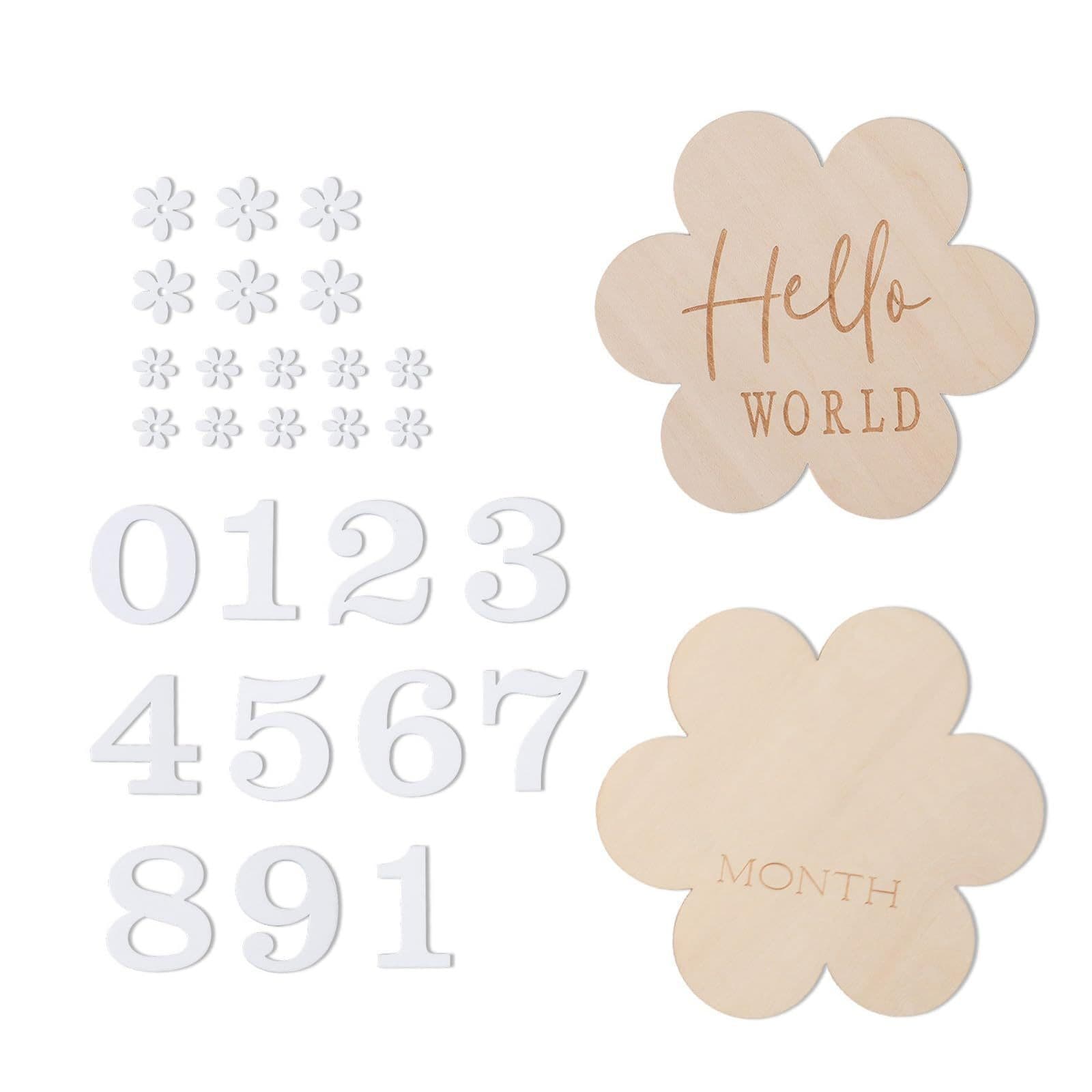 Wooden Flower Baby Milestone Cards 4