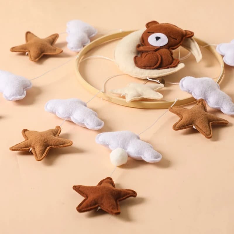 Nordic Style Balloon Elephant Felt Bed Bell 5