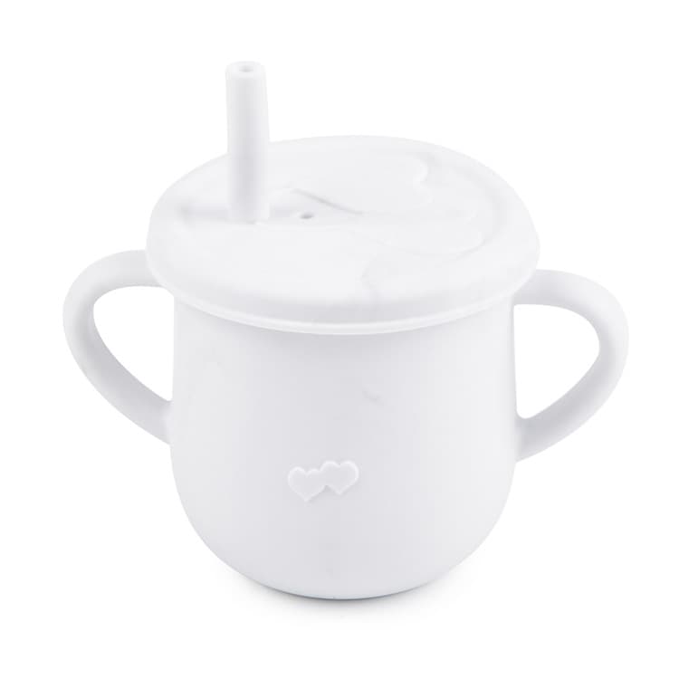 Tasse d'apprentissage en silicone avec paille