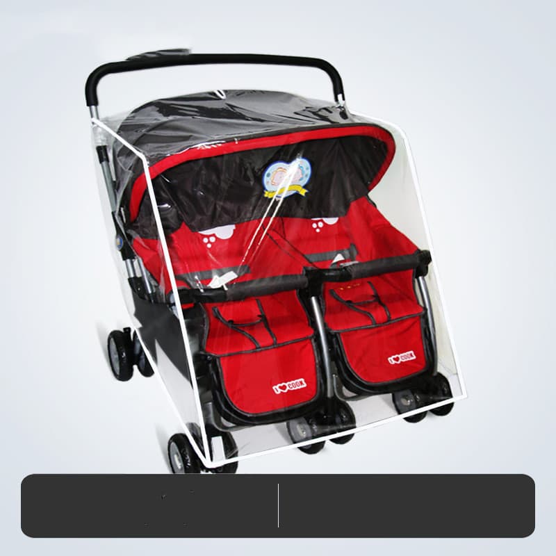 Universal Twin Stroller Rain and Windproof Cover 3